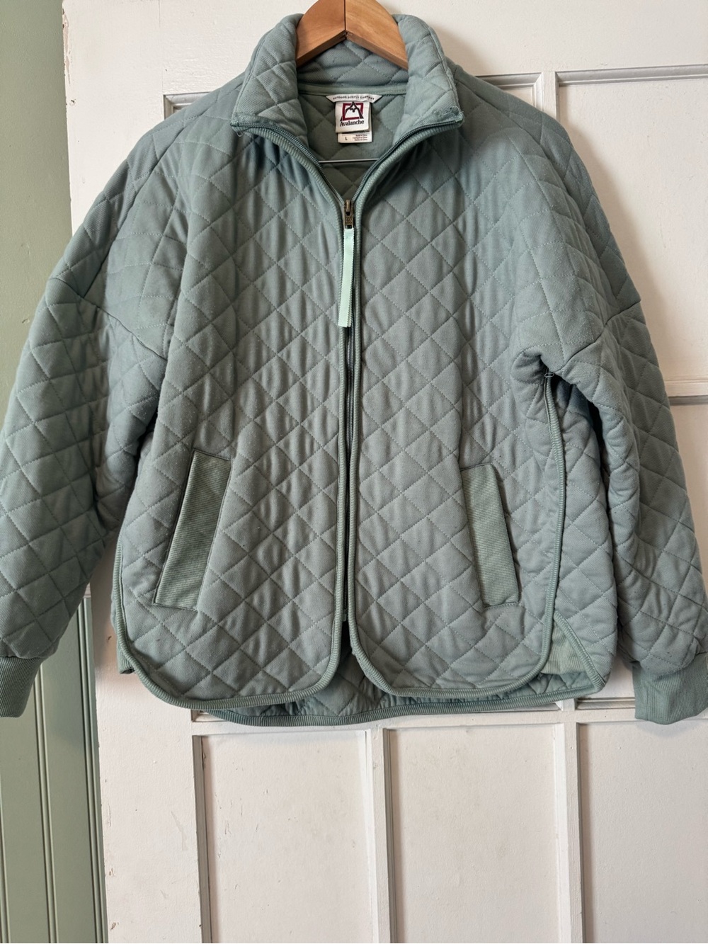 Avalanche Quilted Bomber Jacket in Light Sage